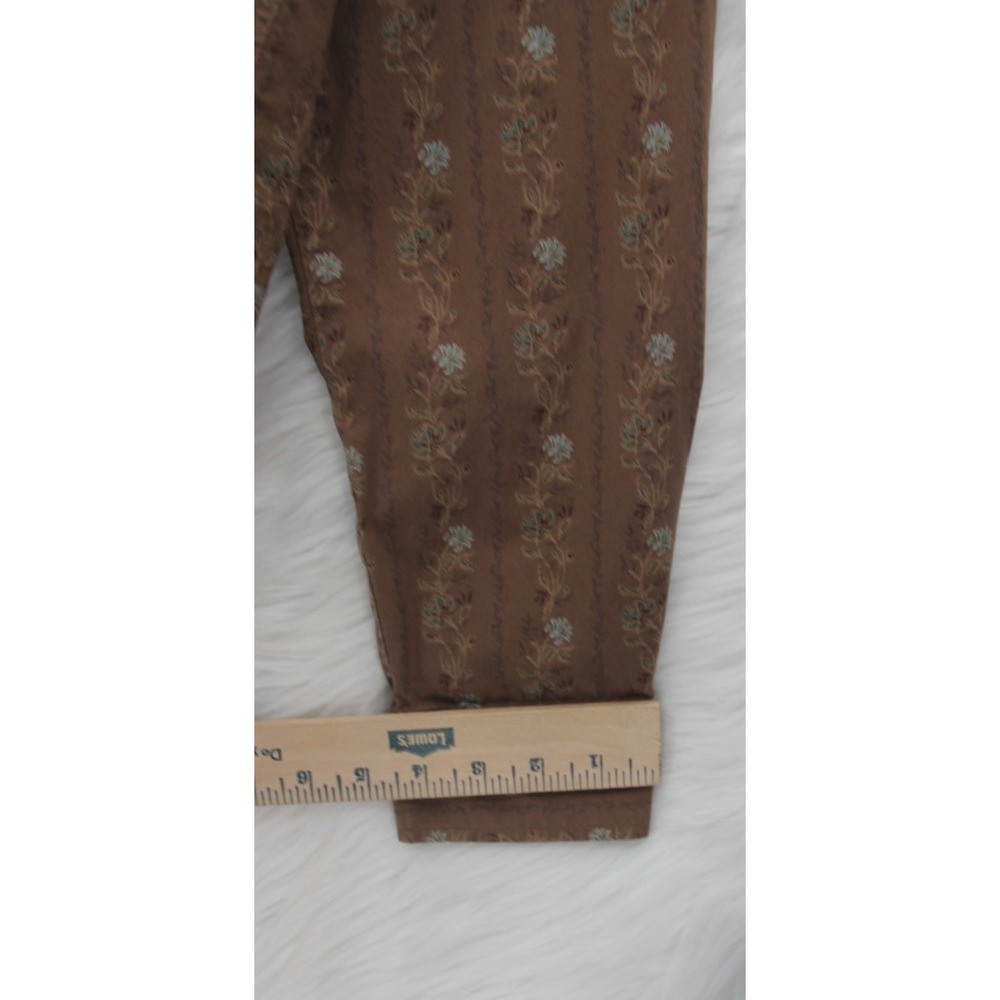 Bit & Bridle Women's XL Brown Button Equestrian Western Cowboy Floral Cotton Bld - Picture 5 of 12